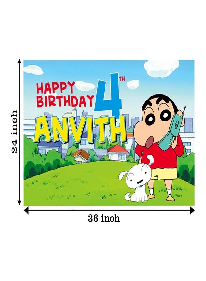 Suruchi Strokes Shin Chan Theme Birthday Decoration | Shinchan Theme Backdrop Party Decor Supplies - Image 2